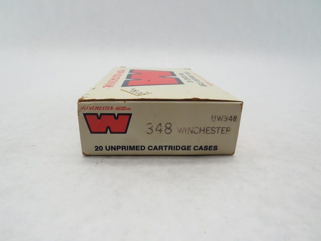 (1) Vintage Box of Winchester-Western .348 Unprimed Cartridge Casings - 3