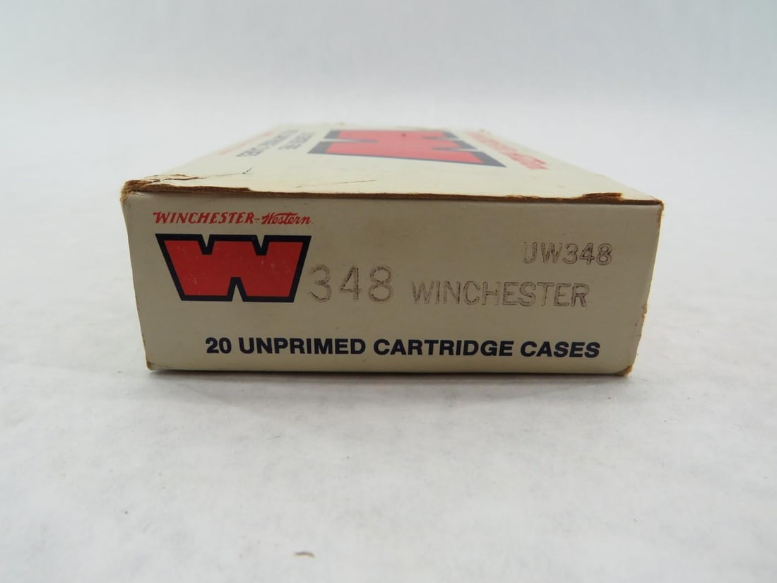 (1) Vintage Box of Winchester-Western .348 Unprimed Cartridge Casings - 5