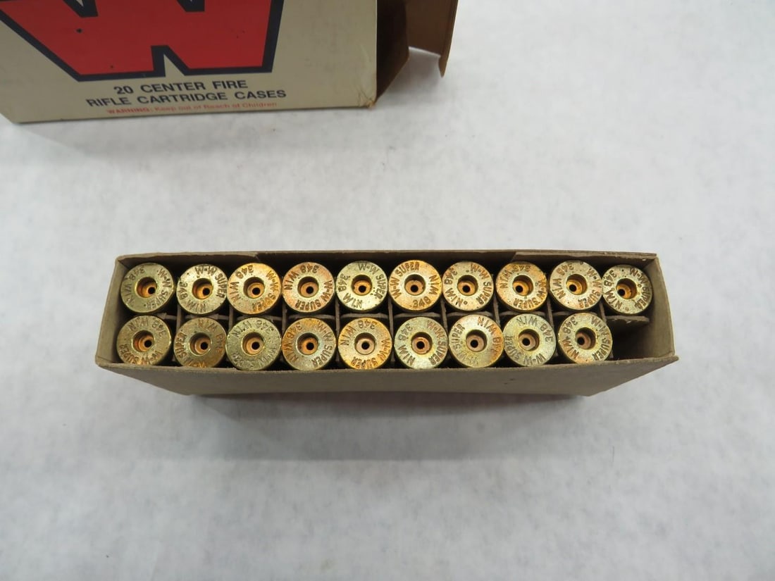 (1) Vintage Box of Winchester-Western .348 Unprimed Cartridge Casings - 7