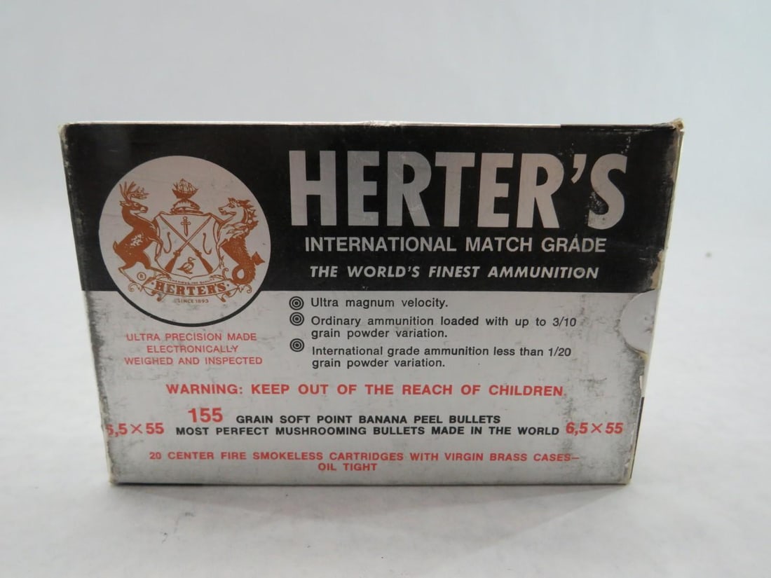 (2) Boxes of Herter's 6.5 x 55 Cartridges - 10