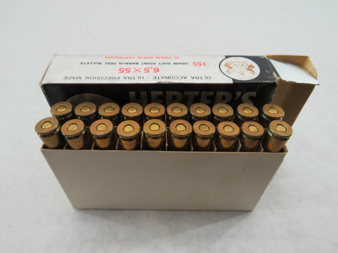 (2) Boxes of Herter's 6.5 x 55 Cartridges - 14