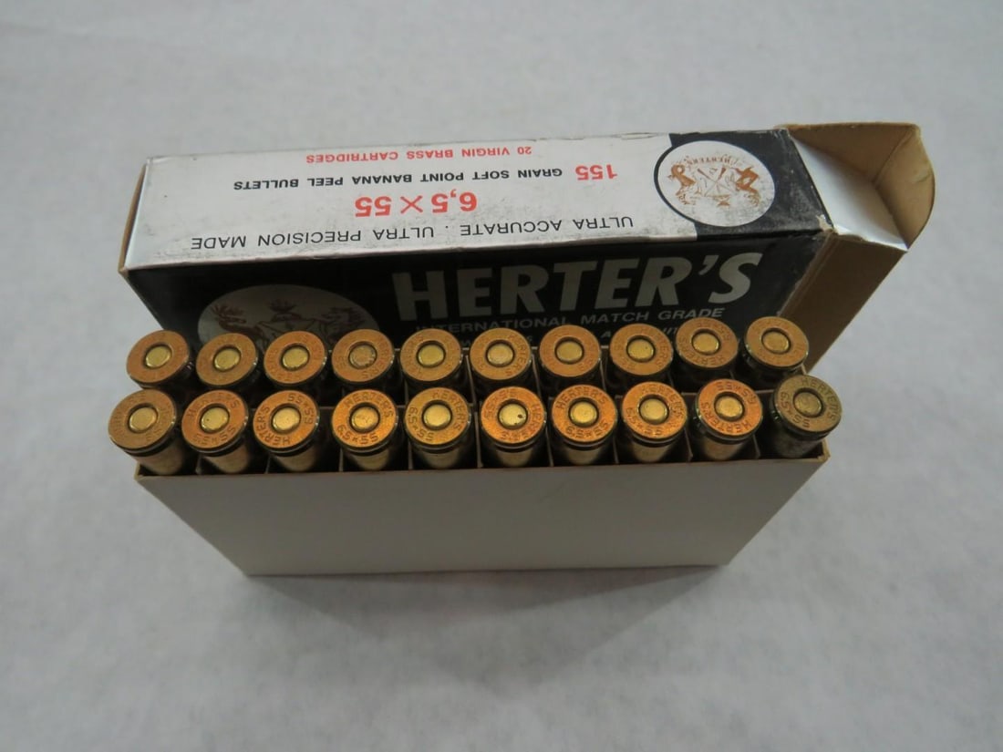 (2) Boxes of Herter's 6.5 x 55 Cartridges - 8
