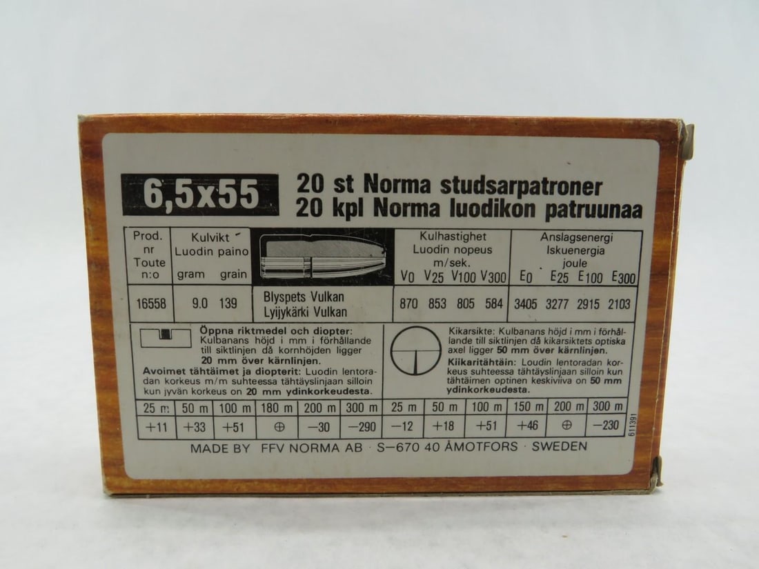 (4) Boxes of Norma 6.5 x 55 Cartridges - 11