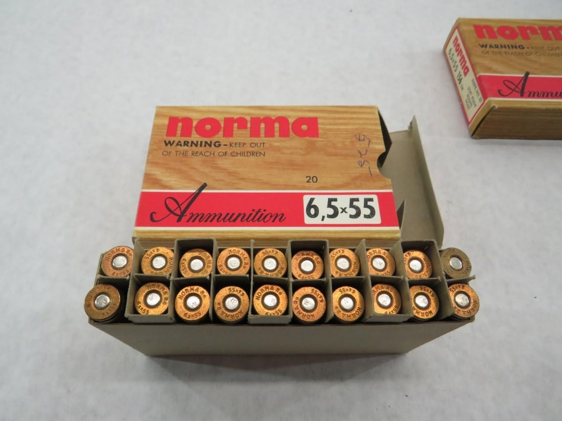 (4) Boxes of Norma 6.5 x 55 Cartridges - 16