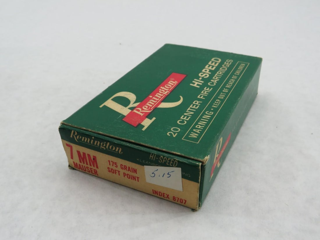 (3) Vintage Boxes Remington 7mm Mauser Cartridges - 8