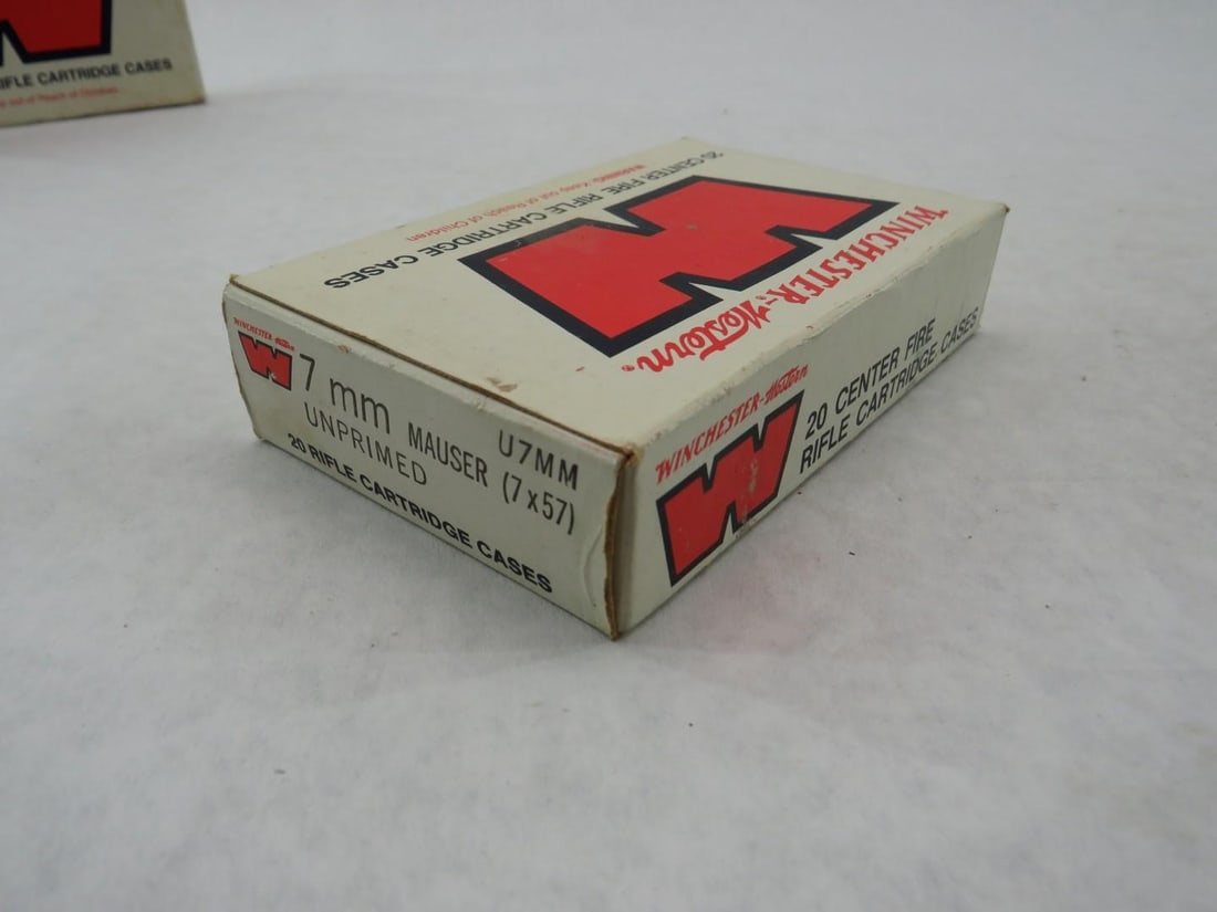 (3) Vintage Winchester-Western 7mm Mauser Boxes - 20