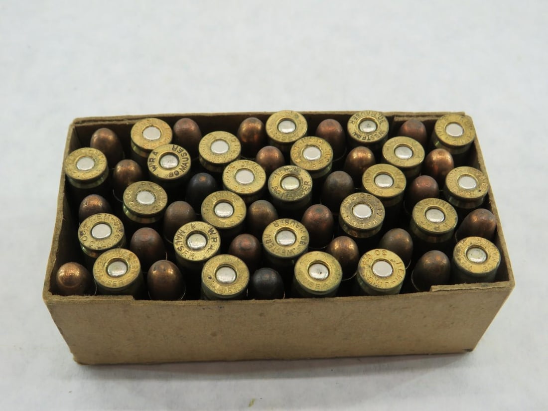 Vintage Winchester 7.63 .30 Cal Mauser Full Patch Cartridges - 8