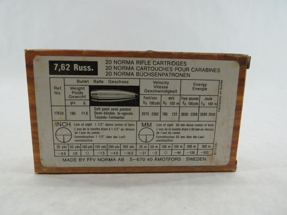 (40+/-) Norma 7.62 Russian Cartridges - 8