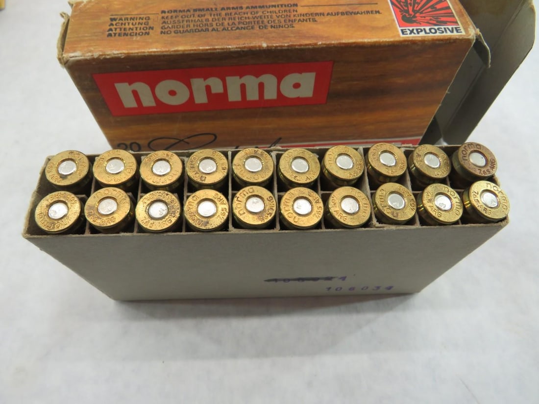 (58+/-) Norma 7.65 Arg. Cartridges - 17