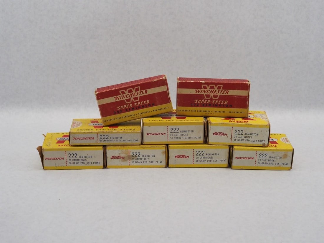 (9) Vintage Boxes Winchester .222 Remington - 2