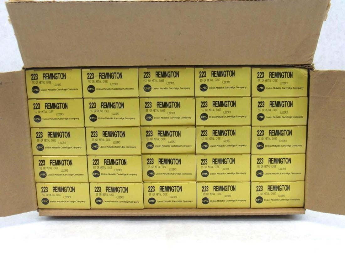 (500+/-) UMC .223 Remington Cartridges: 55 Gr. metal casing 