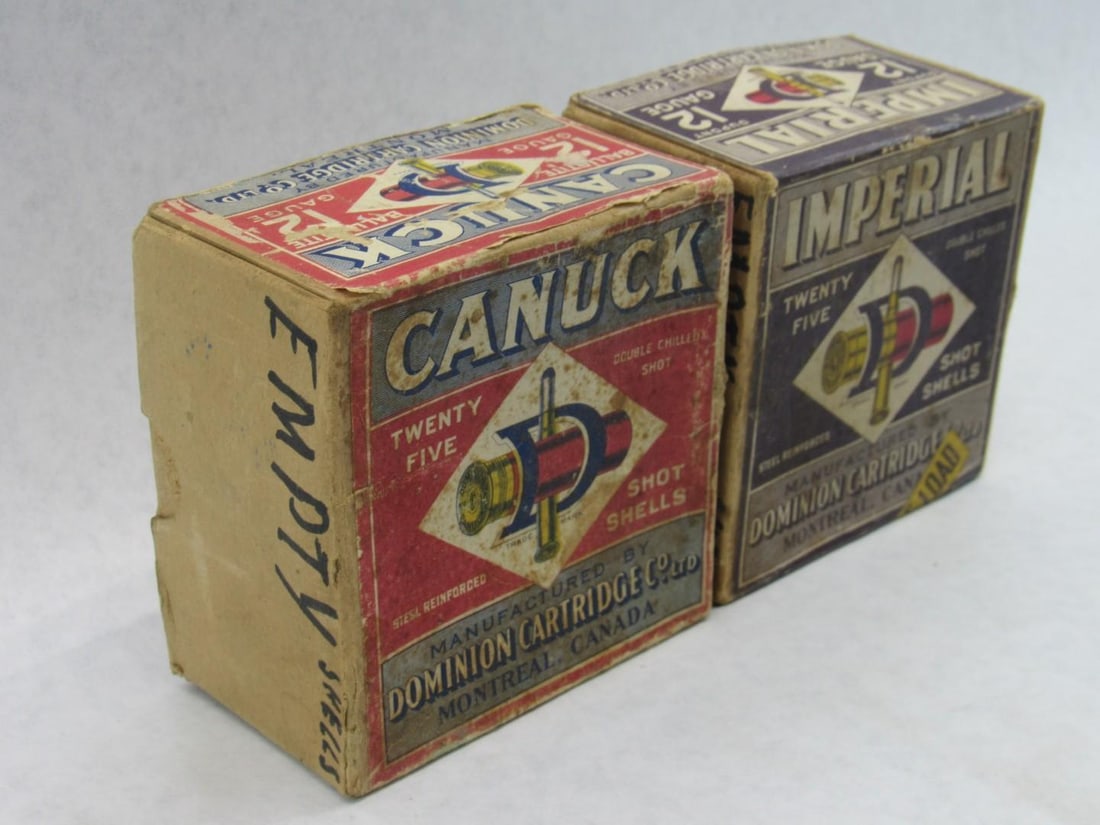 (2) Collectible Dominion Cartridge Co. Shotshell Boxes - 2