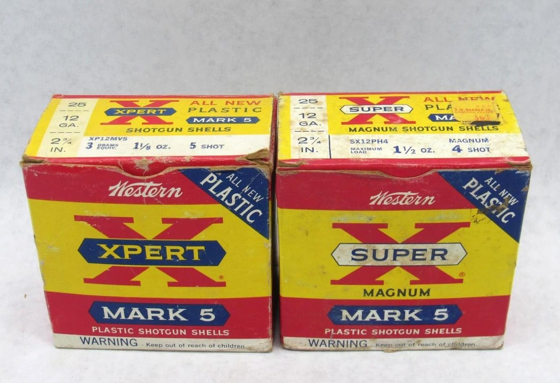 (2) Vintage Boxes Western Super-X Magnum Shotgun Shells (1 of 5)