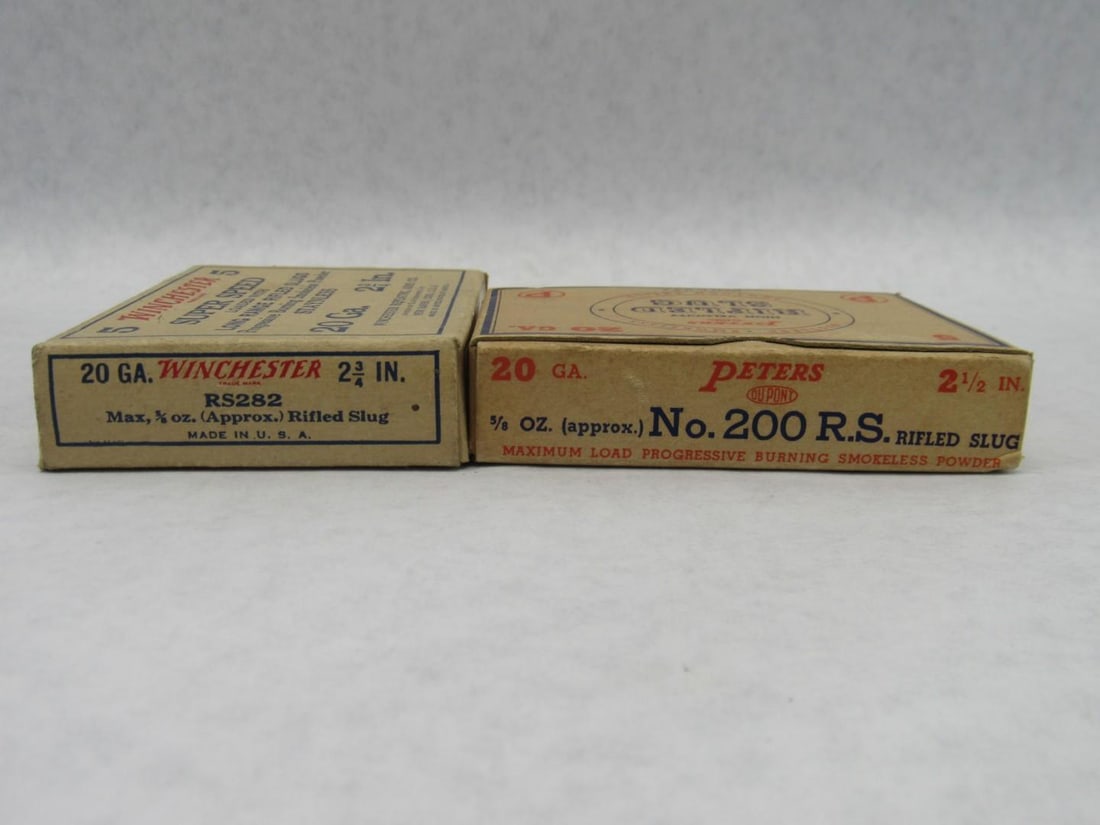 (2) Vintage Boxes 20 Ga. Rifled Slug - 5