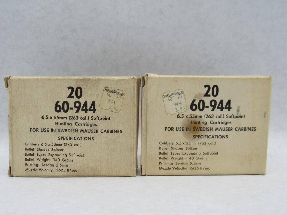 (2) Vintage Boxes 6.5 Swedish Mauser Carbines - 2