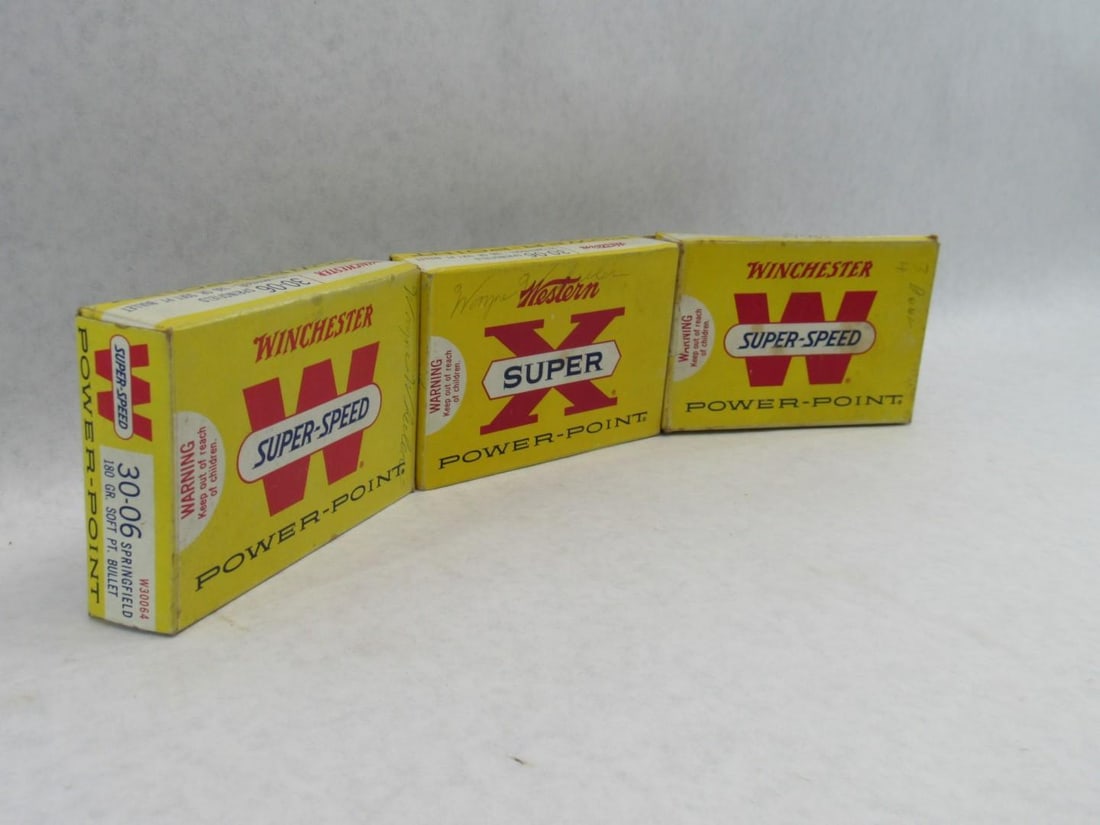 (3) Vintage Boxes Winchester & Western 30-06 Cartridges - 4