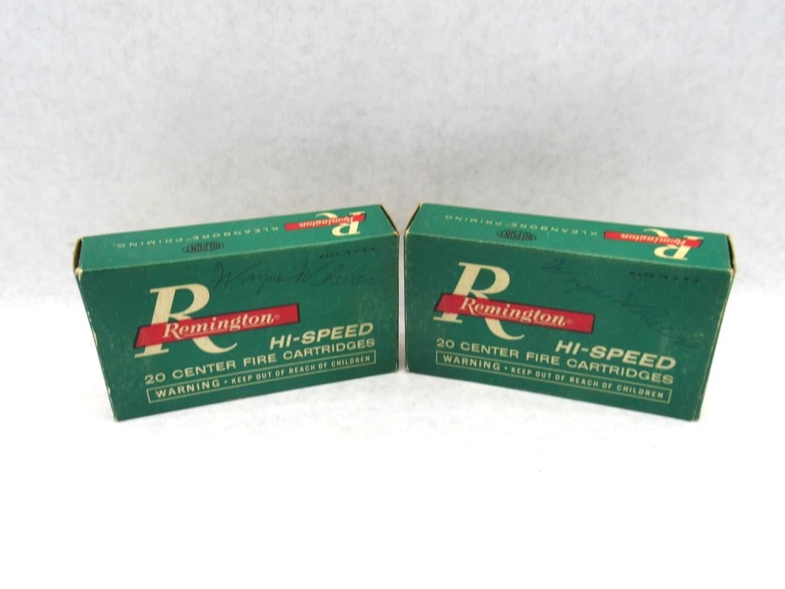 (2) Vintage Boxes Remington 30-06 Hi-Speed Cartridges: 40rds 