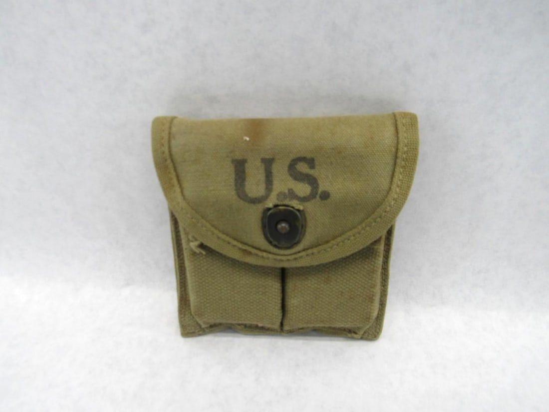 (2) M1 Carbine .30 Cal Magazines w/ U.S. Mag Pouch: 10rd 
