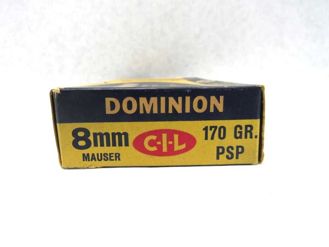 Vintage Box Dominion 8mm Mauser Cartridges - 2