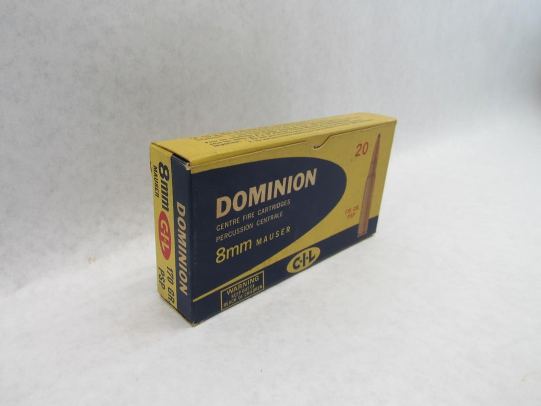 Vintage Box Dominion 8mm Mauser Cartridges - 4