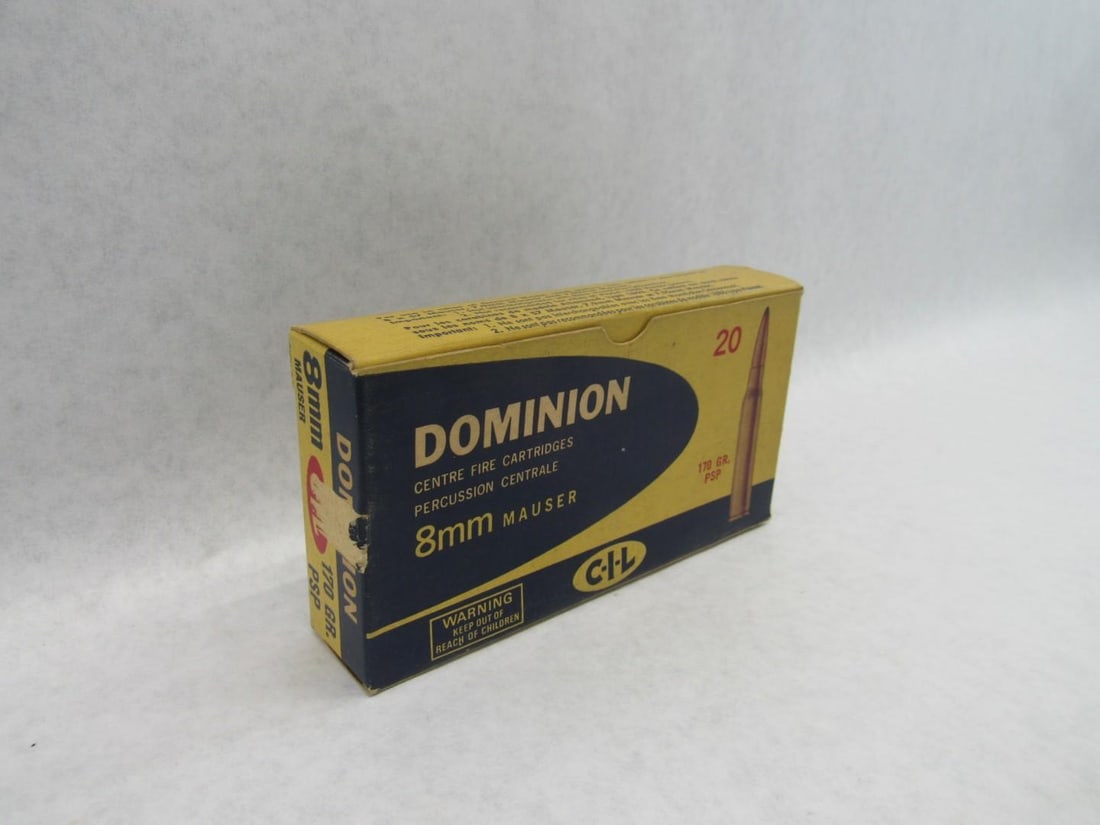 Vintage Box Dominion 8mm Mauser Cartridges - 4