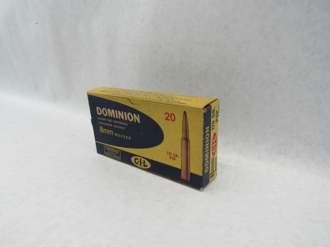 Vintage Box Dominion 8mm Mauser Cartridges - 5