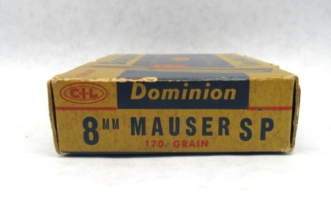 Vintage Box Dominion 8mm Mauser Cartridges - 2
