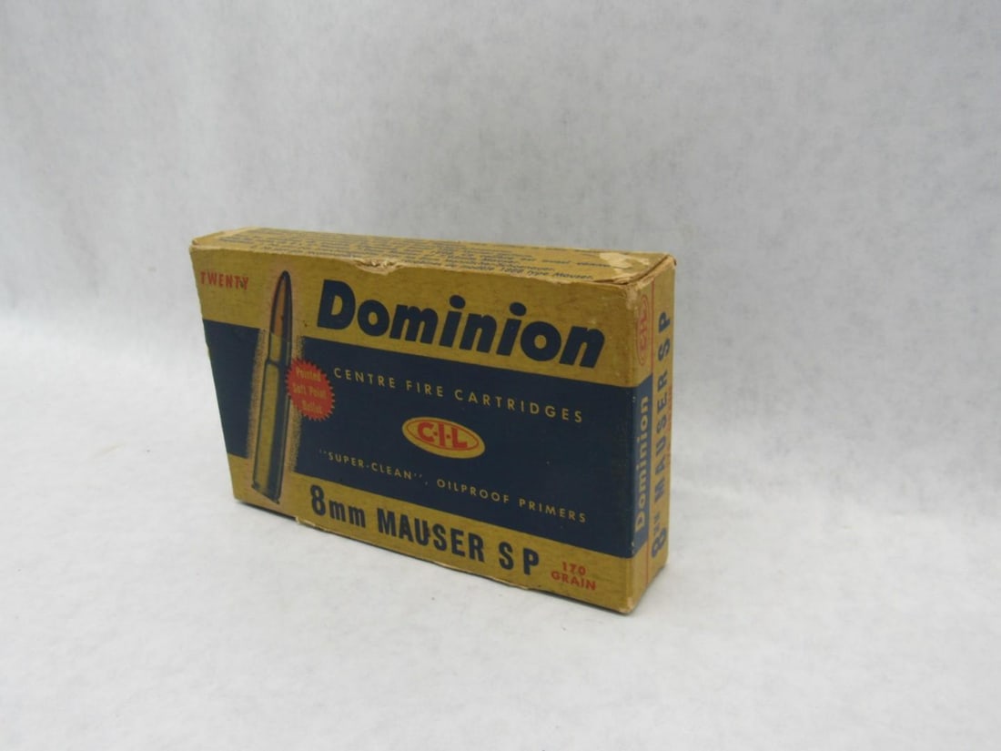 Vintage Box Dominion 8mm Mauser Cartridges - 5
