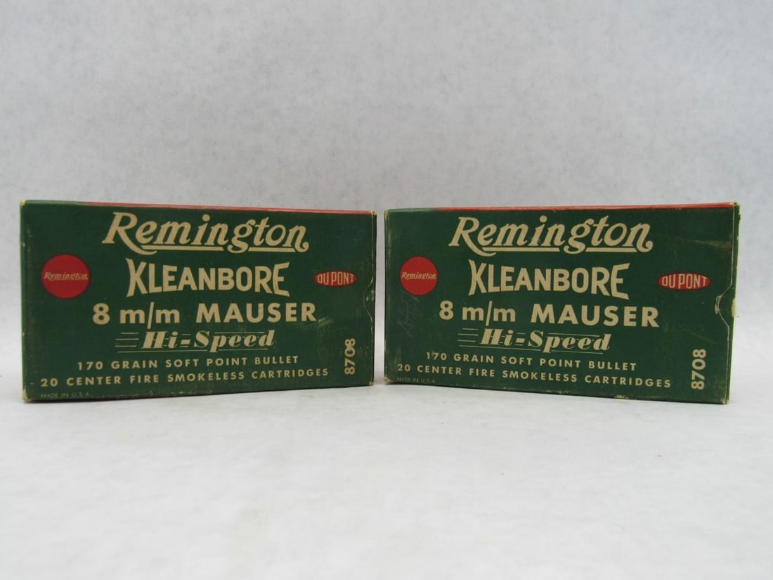 (2) Vintage Remington Boxes 8mm Mauser Hi Speed Cartridges - 3