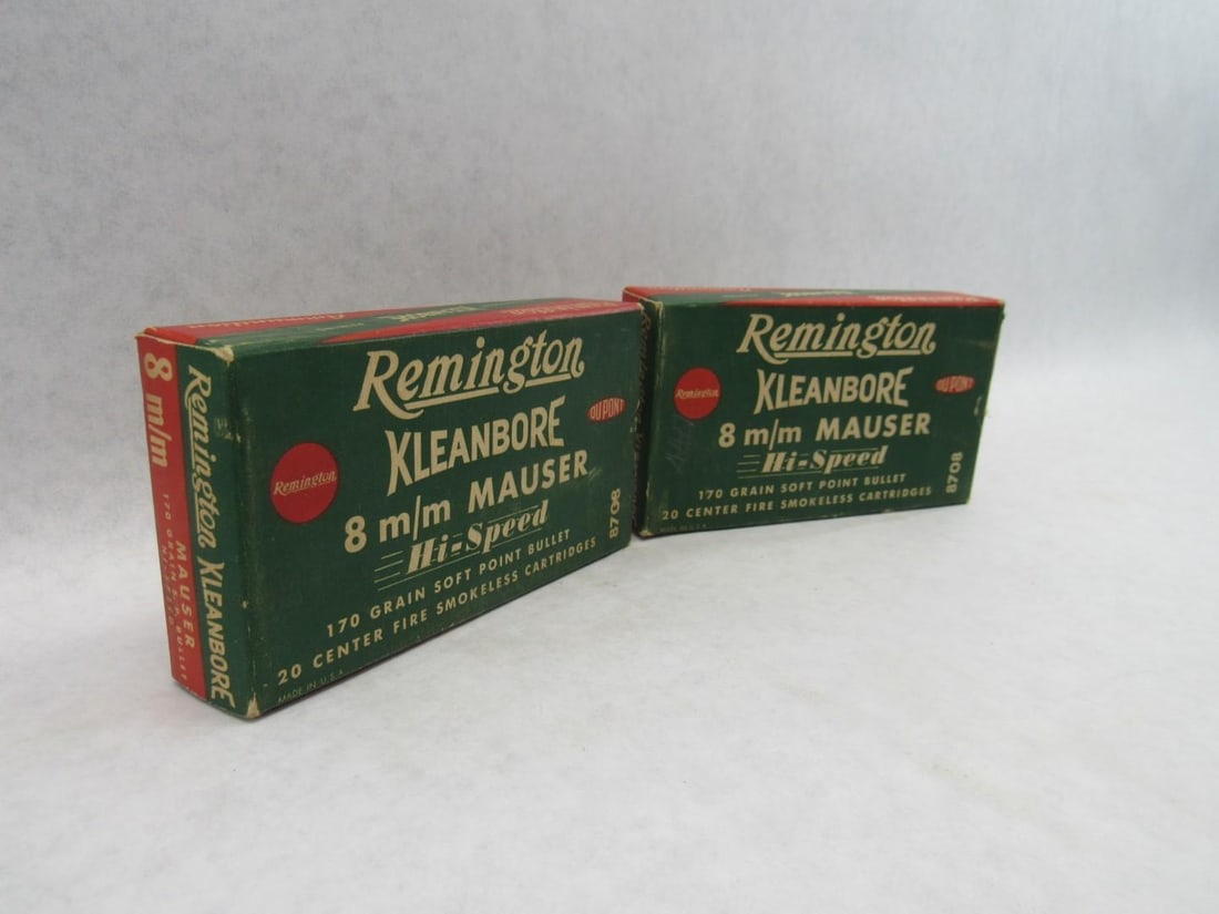 (2) Vintage Remington Boxes 8mm Mauser Hi Speed Cartridges - 4