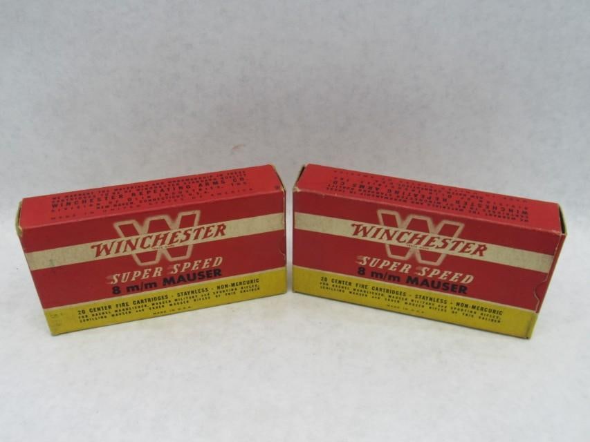 (2) Vintage Winchester Boxes 8mm Mauser Super Speed Cartridges - 3