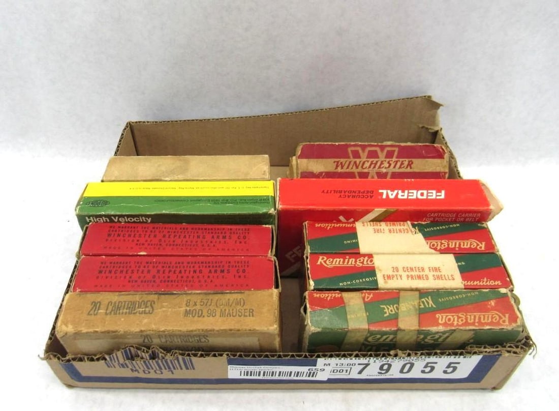(128 +/-) 8mm Cartridges: Incl. Winchester, Remington, Federal & Sierra & 23 Brass 