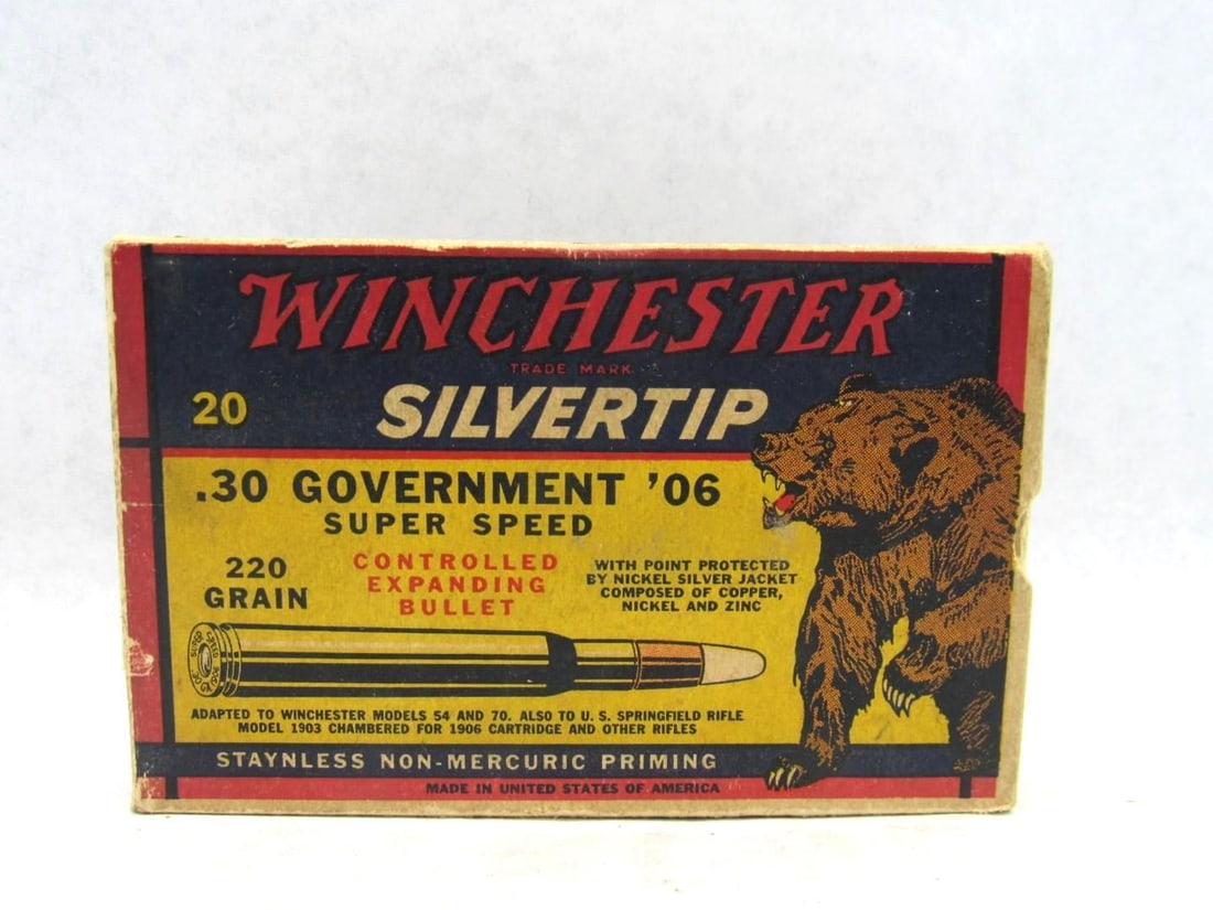 Vintage Winchester Box .30-06 Cartridges: 20 Mixed Cartridges 