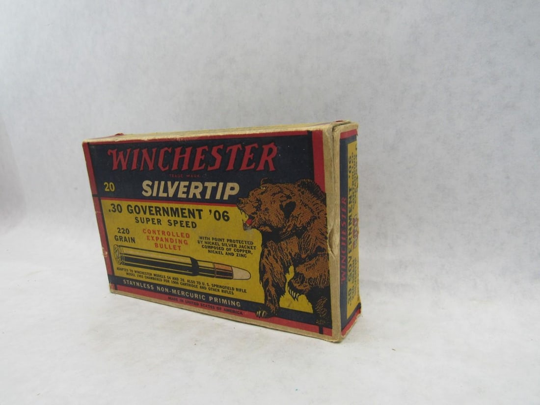 Vintage Winchester Box .30-06 Cartridges - 6