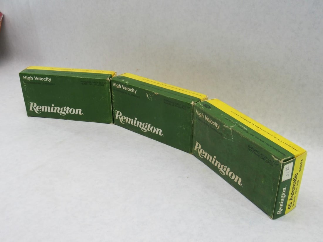 (3) Remington Boxes .45 Automatic Cartridges - 5