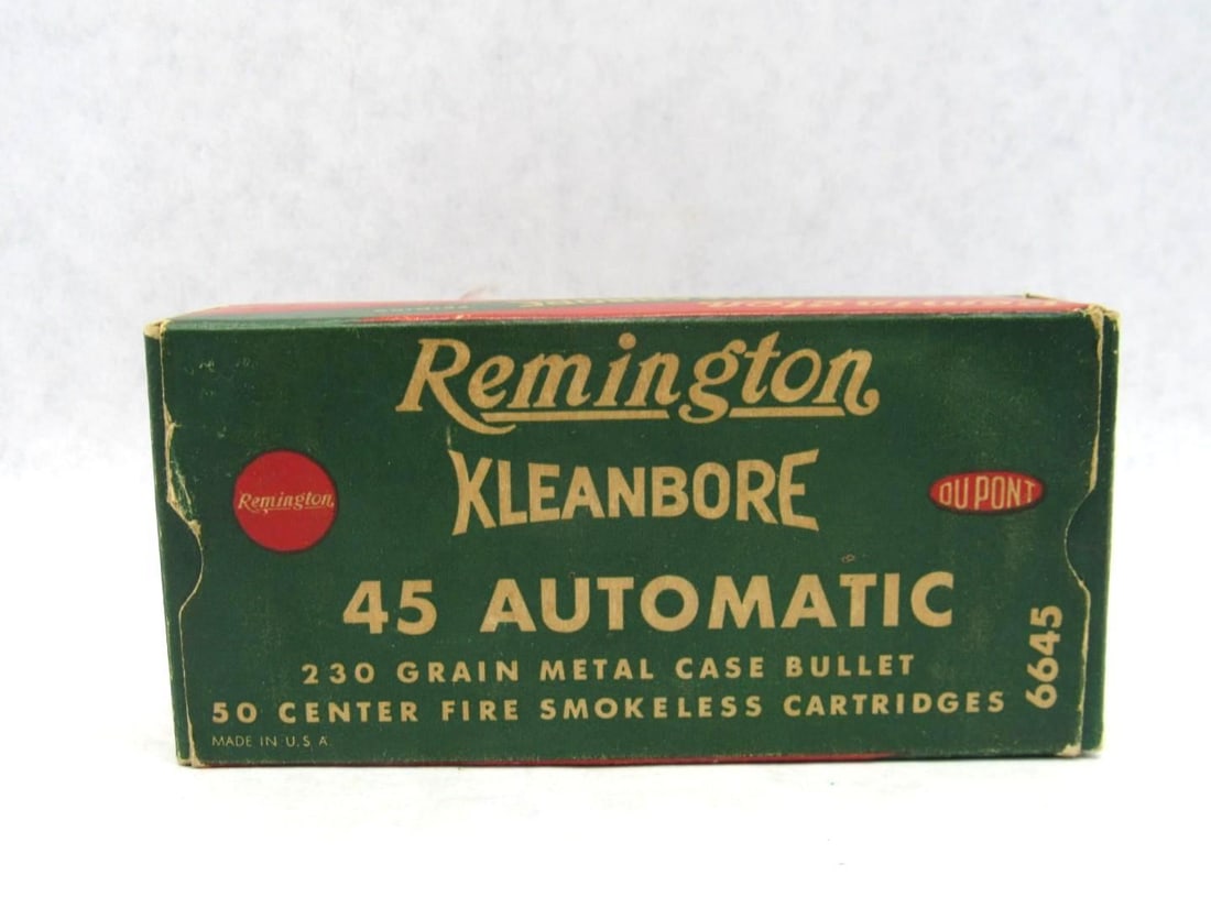 Vintage Remington Box .45 Automatic Cartridges: 50rd 