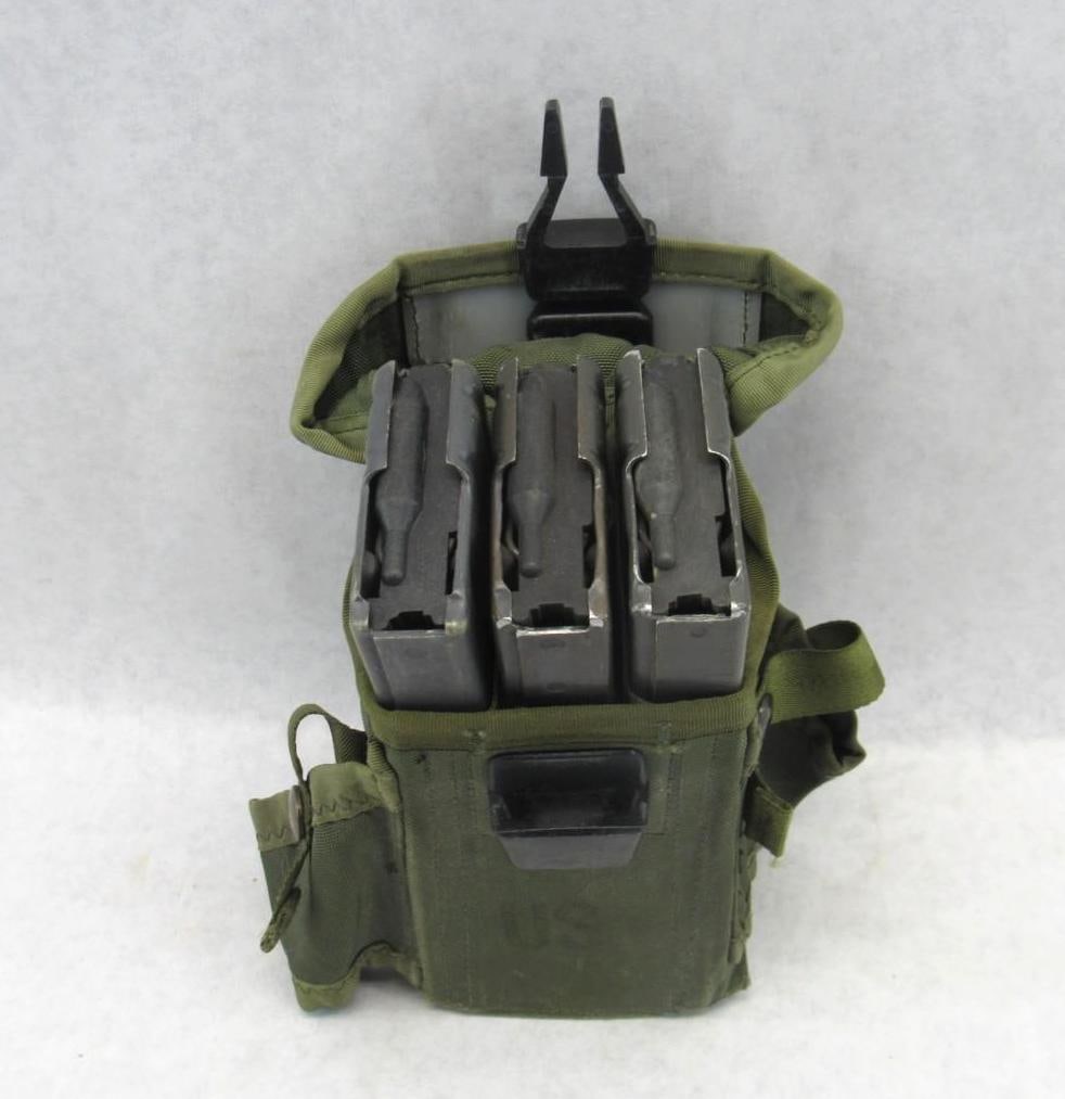 Vintage U.S. Army Issue Magazine Pouch w/(3) M16 5.56 Magazines - 2