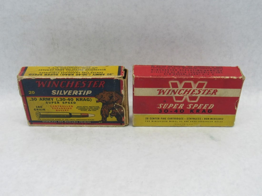 (2) Vintage Winchester Boxes 30-40 Cartridges - 3