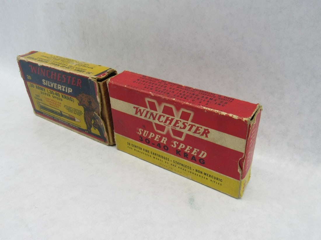 (2) Vintage Winchester Boxes 30-40 Cartridges - 5