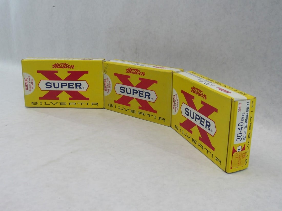 (3) Vintage Western Boxes 30-40 Super-X Cartridges - 5