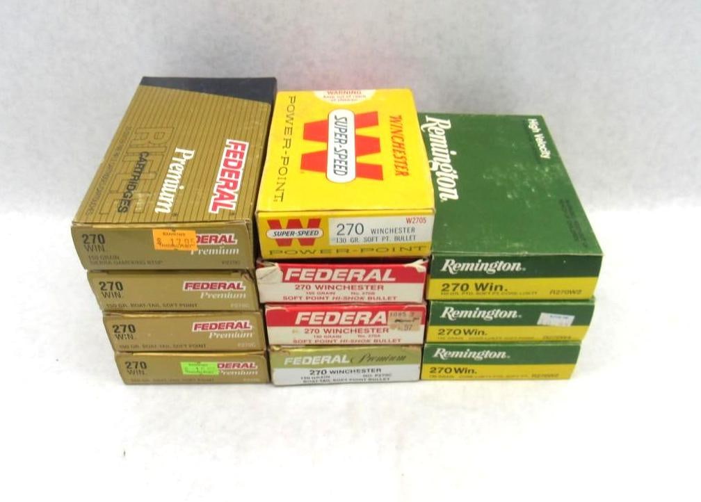(26) .270 Winchester Cartridges w/(136) Brass: (26) .270 Winchester Cartridges w/(136) Brass