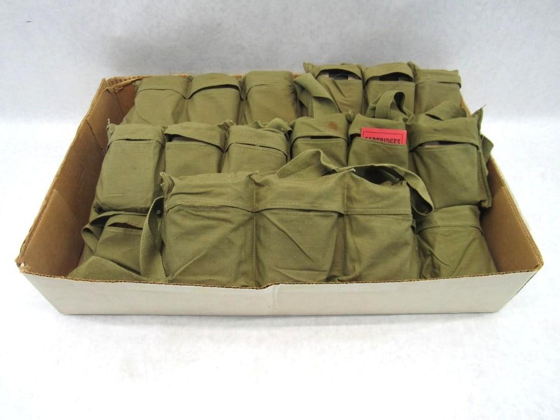 (11) Vintage Bandoliers w/6 Clips, (528) 30-M2 Caliber Cartridges: , 8rds per Clip, 