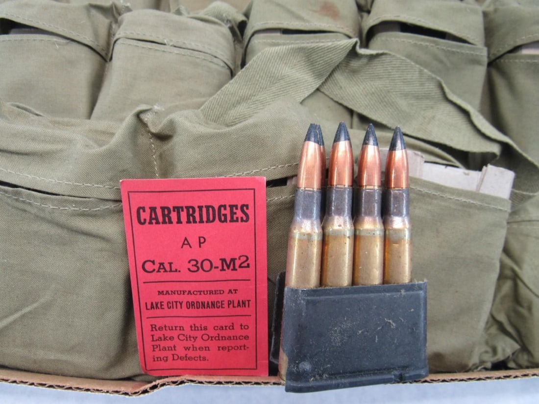 (11) Vintage Bandoliers w/6 Clips, (528) 30-M2 Caliber Cartridges - 5