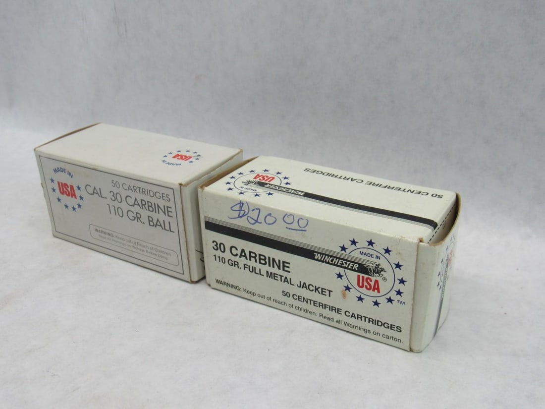 (2) Boxes Winchester .30 Carbine Cartridges - 5
