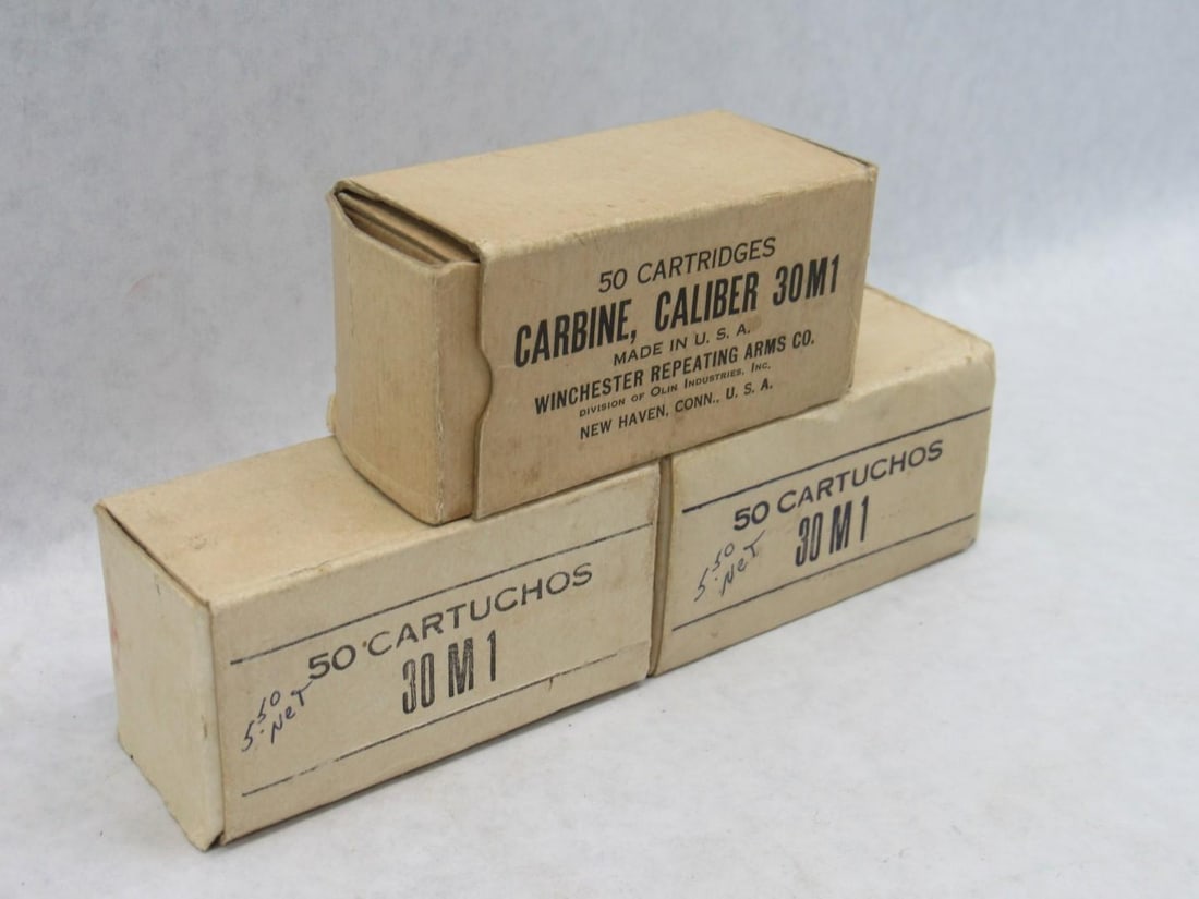 (3) Boxes .30 MI Cartridges - 3