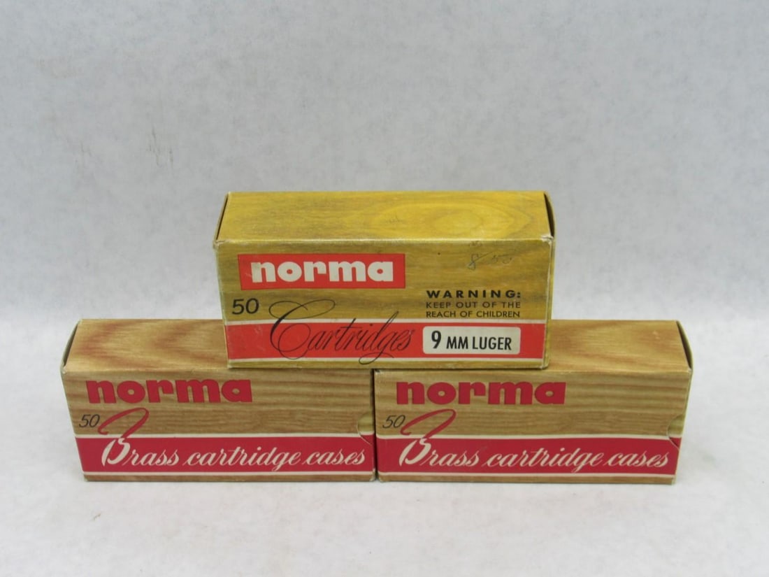 (3) Vintage Norma Boxes 9mm Luger Cartridges - 3