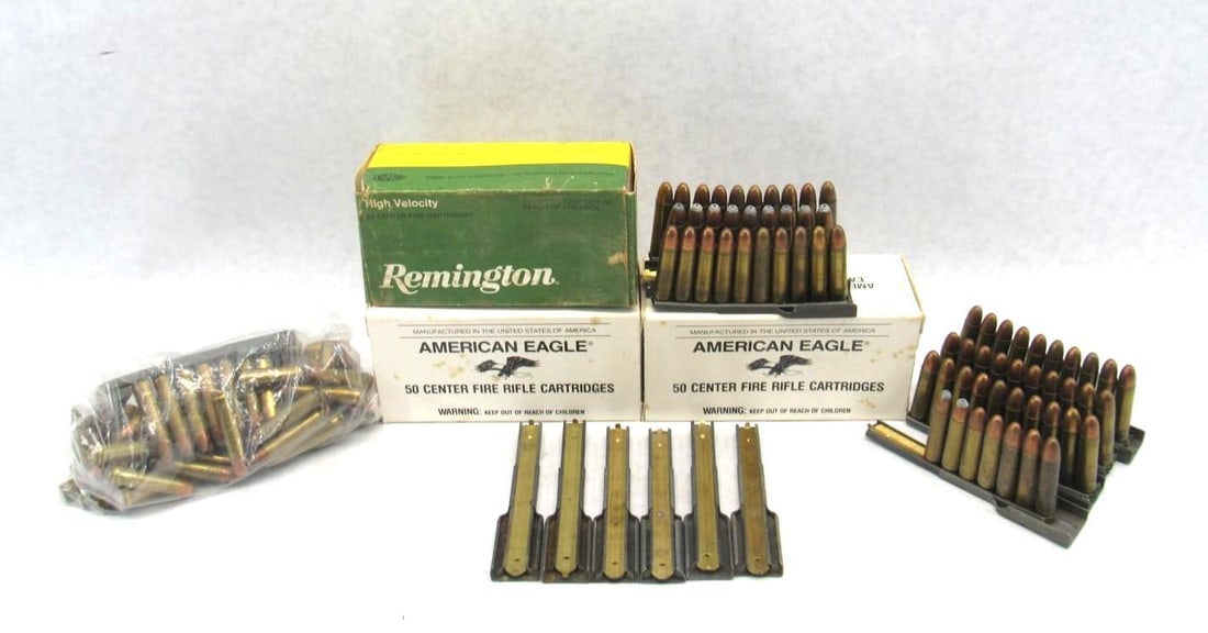 (150) .30 Carbine Cartridges w/ (100) Brass: (150) .30 Carbine Cartridges w/ (100) Brass