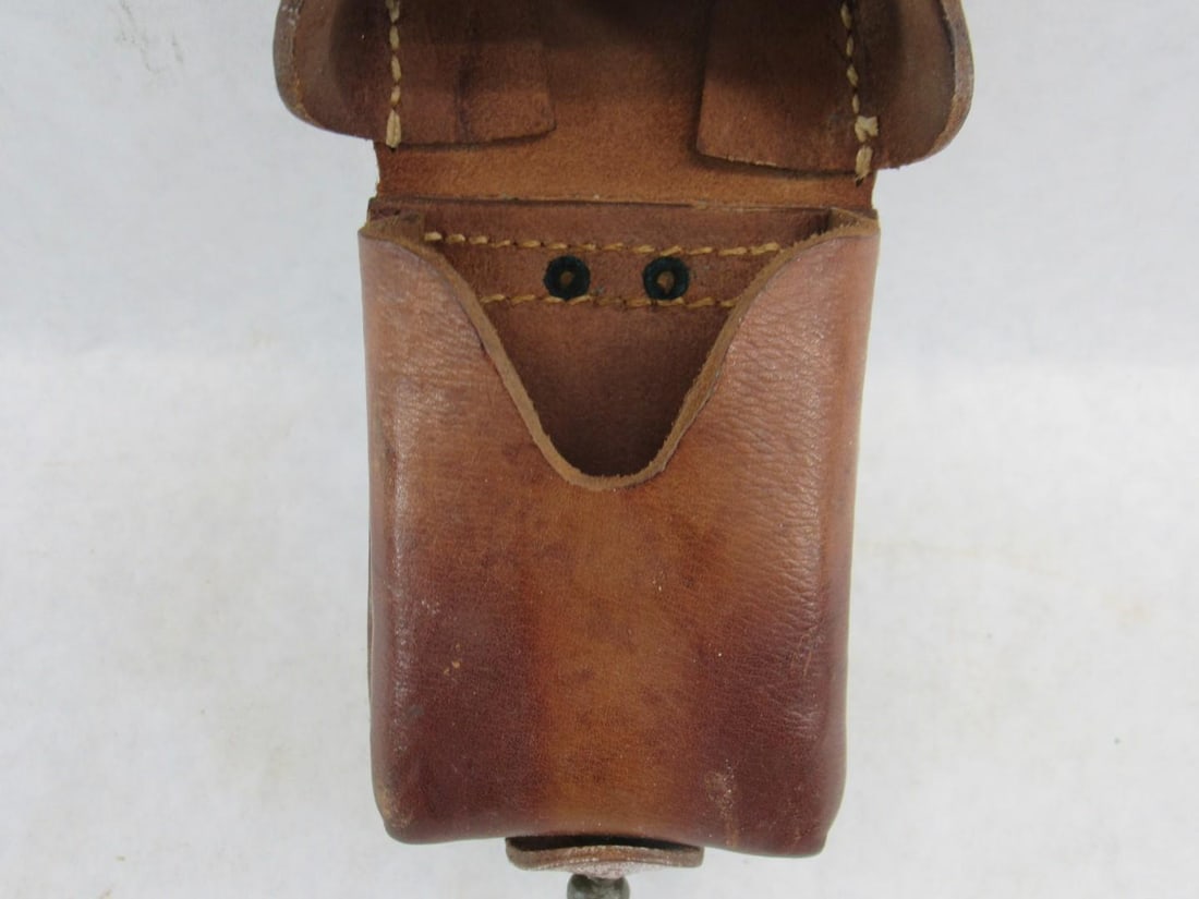 (2) Vintage West German Leather Cartridge Cases - 5