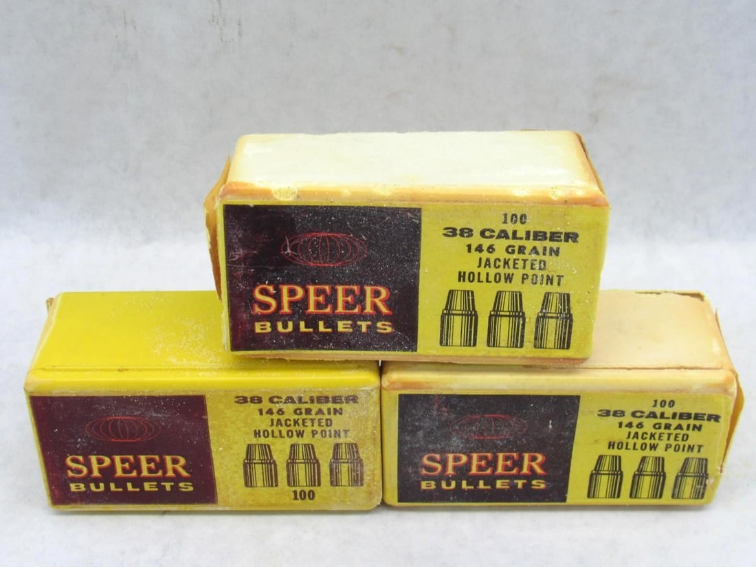 (300) Speer 38 Caliber Bullets: 146 grain, Jacketed, Hollow Point 