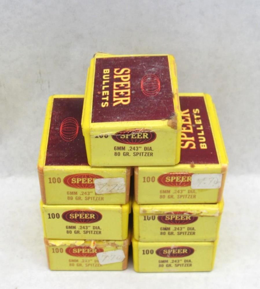 (700+/-) Speer 6mm Bullets: .243" Dia., 80 gr. Spitzer 